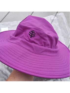 NWT Coolibar Brighton CR Violet Purple Bucket Hat S/M UPF 50+ Swim Outdoor Sun